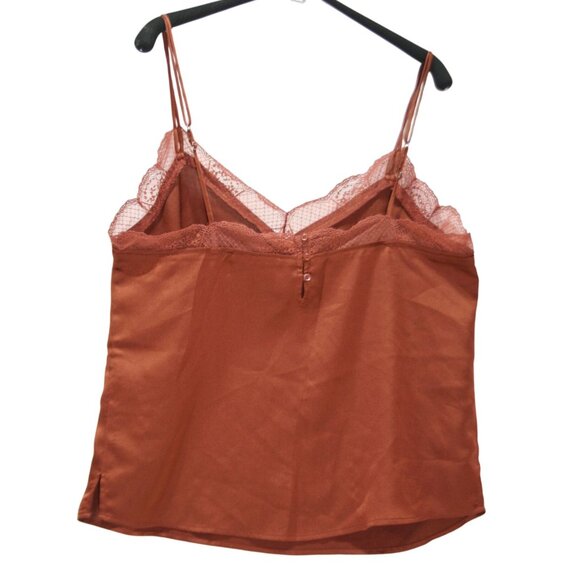 Abercrombie & Fitch Womens Large Brown Lace Trim Satin Camisole Y2K Feminine - Picture 2 of 7